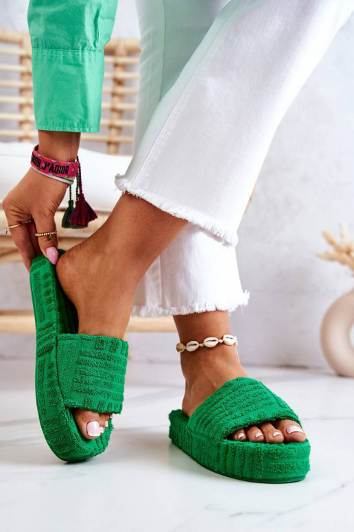 Čības ar platformu Zaļas krāsas Lilly