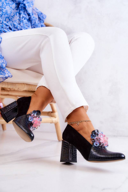 Zamšādas ar čūskādas imitāciju kurpes...