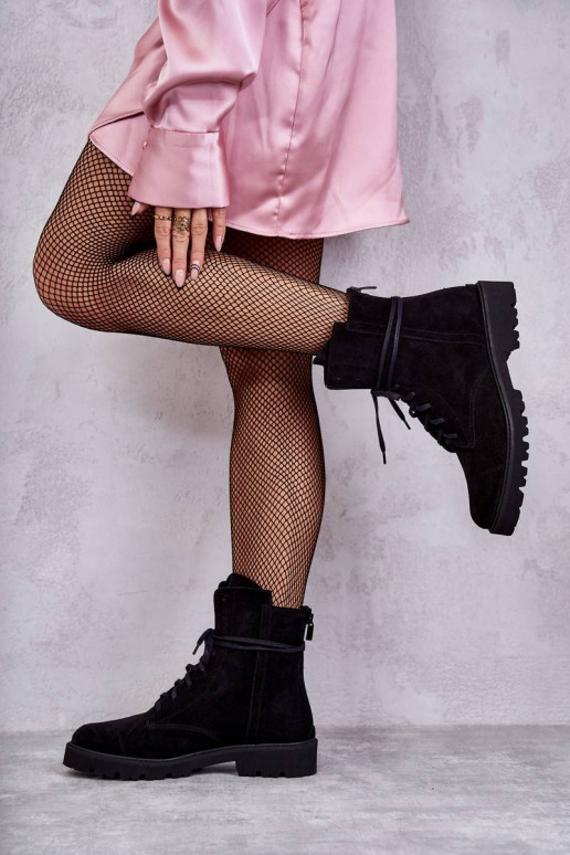 zamšādas Sieviešu puszābaki ar...