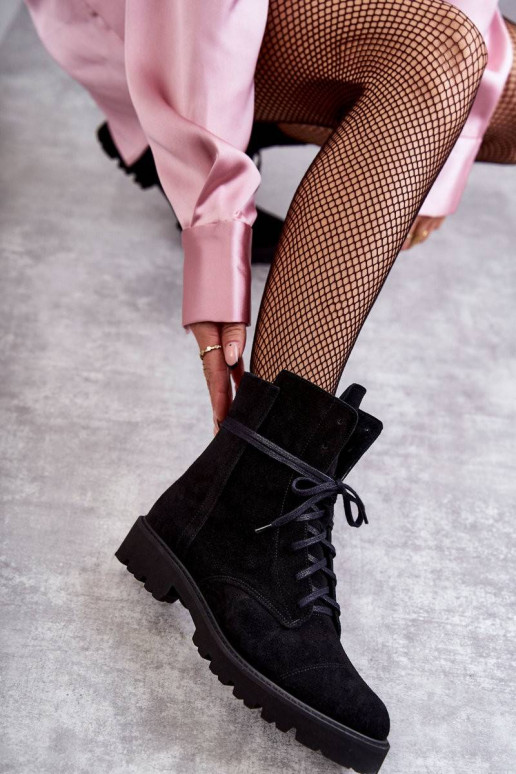 zamšādas Sieviešu puszābaki ar...