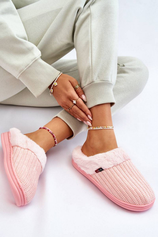 Siltas čības ar kažokādu Rozā krāsas...