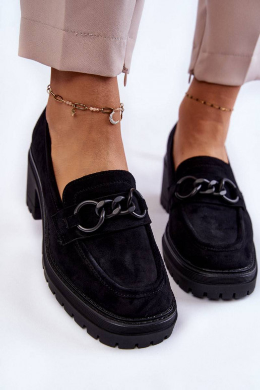 zamšādas apavi ar papēdi melnas...