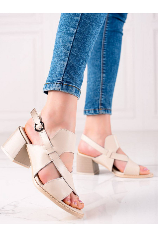 Dabīgas ādas sandales uz papēža LA.FI