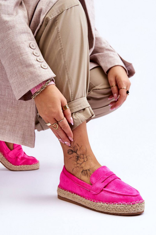 Zamšādas espadrilles rozā krāsas Keyla