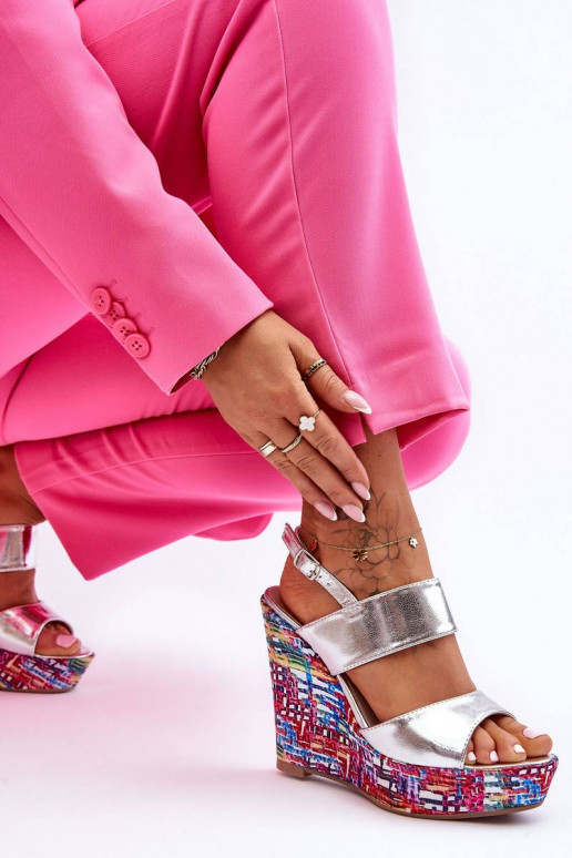 ar platformus sandales Sudraba krāsas...