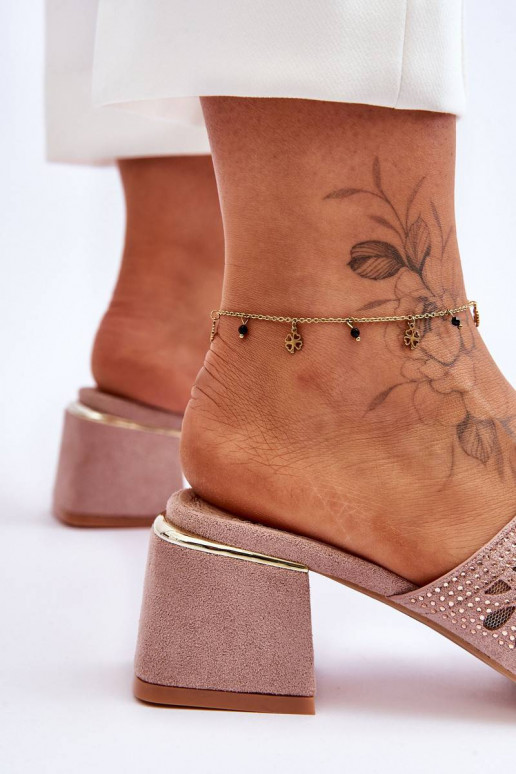 Čības ar papēdi ar tīkliņu S.Barski Nude