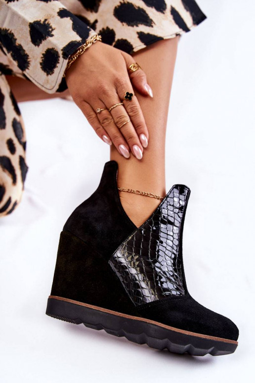 zamšādas Sieviešu puszābaki ar...