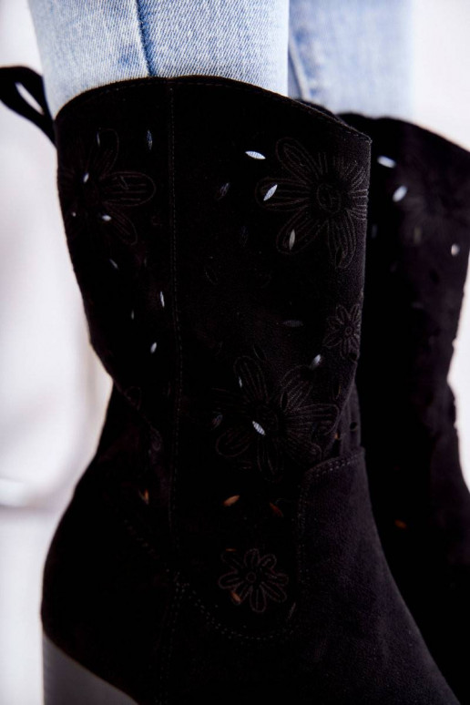 zamšādas kovboju stila puszābaki ar...