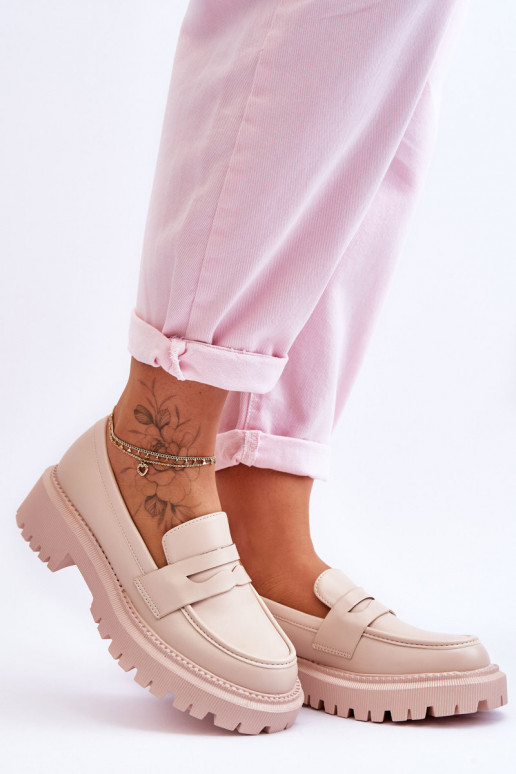 Mokasīni ar platformu smilšu krāsas...