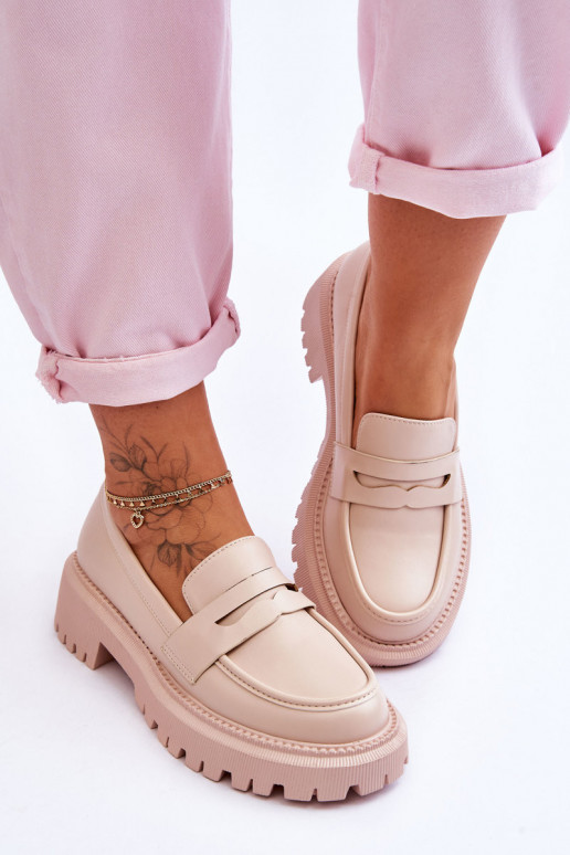 Mokasīni ar platformu smilšu krāsas...