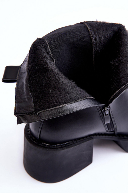 stilīgi puszābaki melnas krāsas Ironna