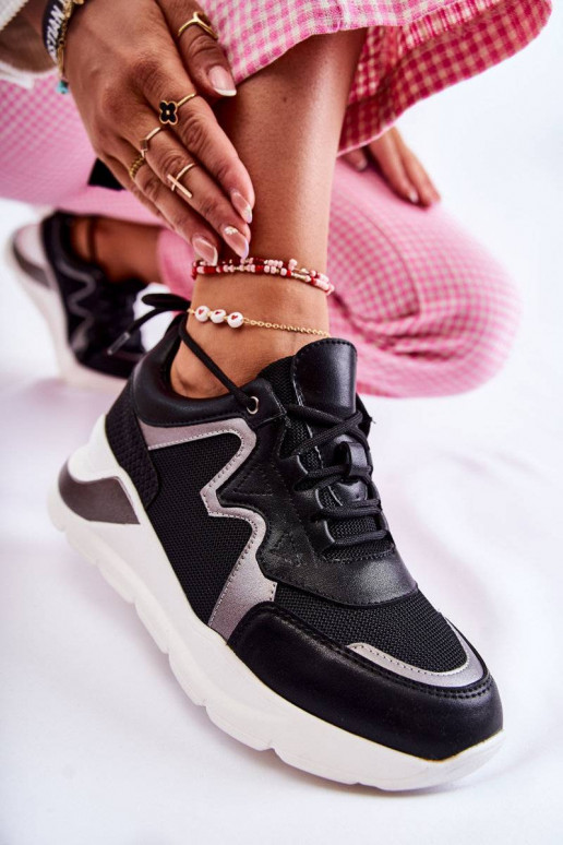 Stilīgas Sneakers modeļa apavi melnas...