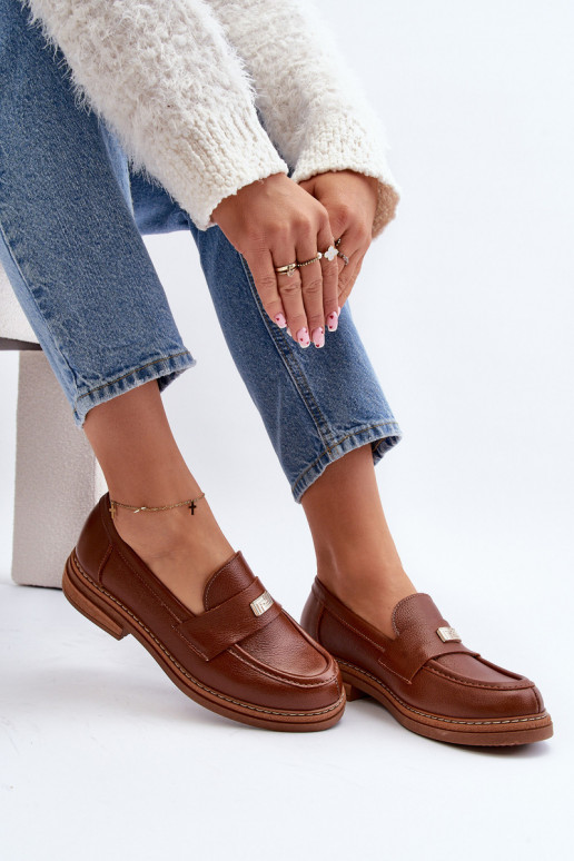 Sieviešu mokasīni brūnas krāsas