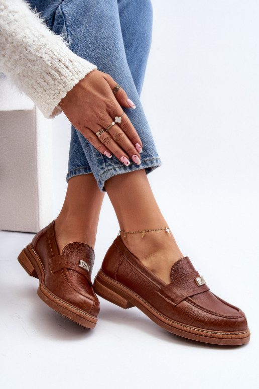 Sieviešu mokasīni brūnas krāsas