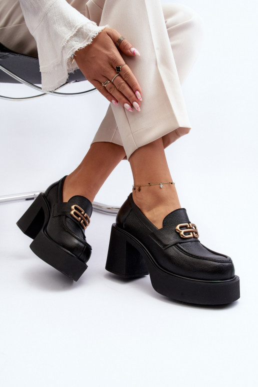 Zazoo apavi ar papēdi melnas krāsas