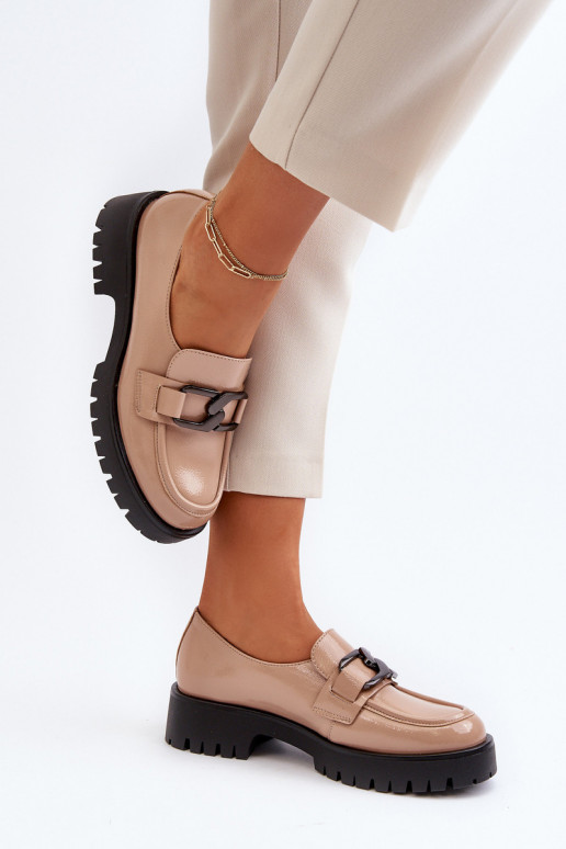 Lakoti mokasīni smilšu krāsas Santtes