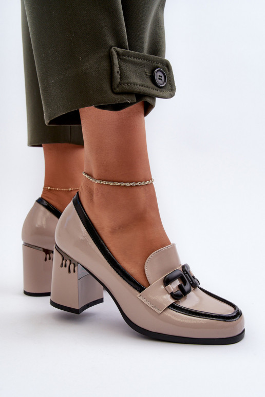 Apavi ar papēdi Laque smilšu krāsas