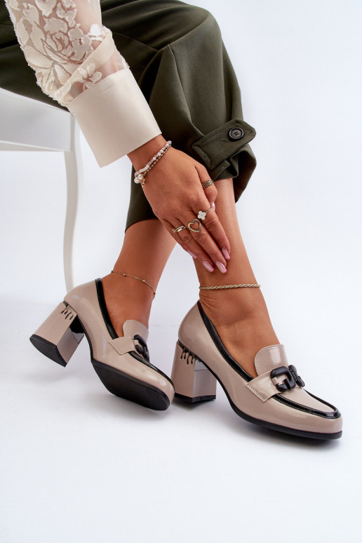 Apavi ar papēdi Laque smilšu krāsas