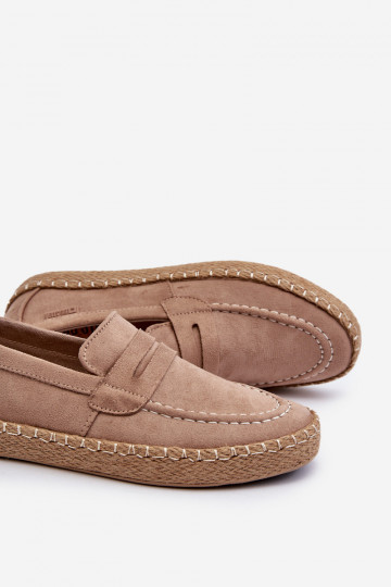 Smilšu krāsas mākslīgā zamšas espadrilles Big Star
