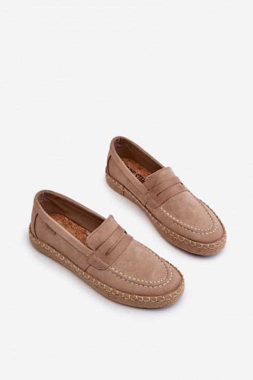 Smilšu krāsas mākslīgā zamšas espadrilles Big Star