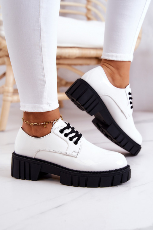 Stilīgas laque apavi La.Fi baltas...