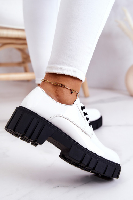 Stilīgas laque apavi La.Fi baltas...