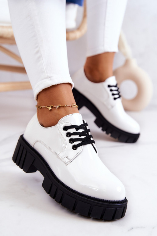 Stilīgas laque apavi La.Fi baltas...