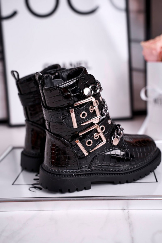 melnas krāsas Sieviešu zābaki Potocki...