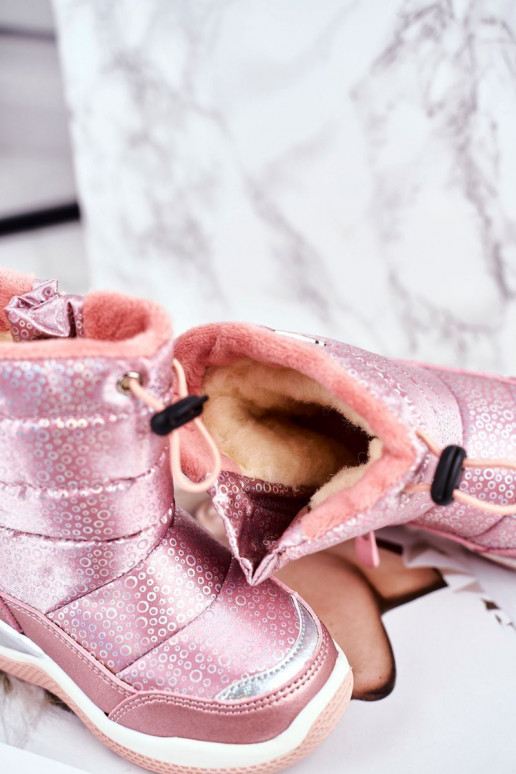Bērnu sniega zābaki rozā krāsā