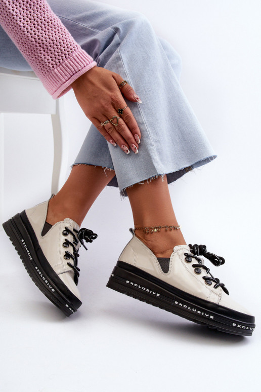 Šņorējami apavi ar platformu Dabīgas...