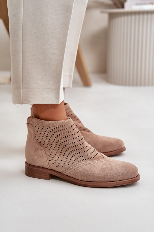 Sieviešu platpapēžu ažūra papēži bēšā...