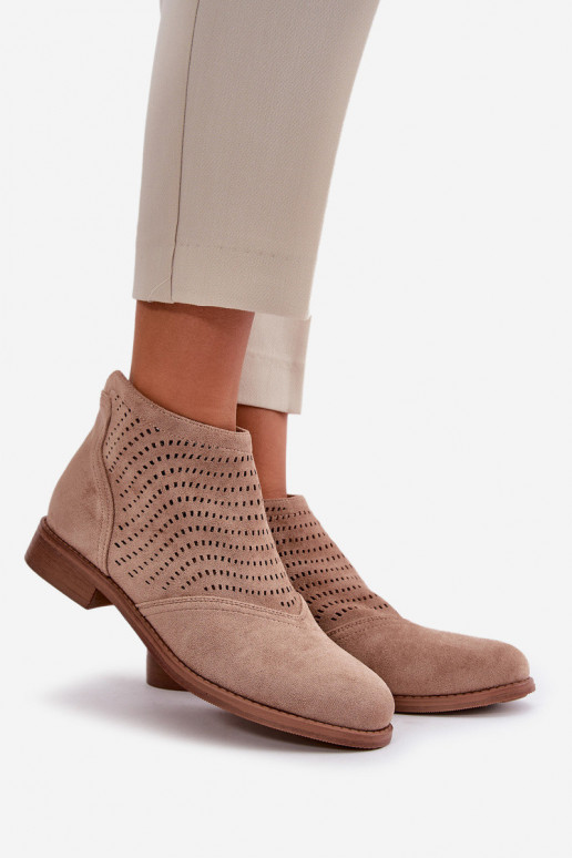 Sieviešu platpapēžu ažūra papēži bēšā...