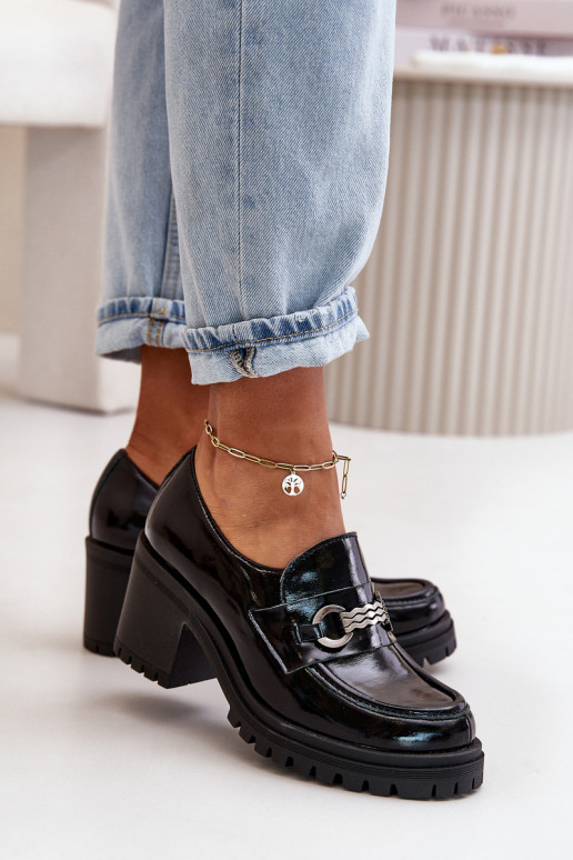 Sieviešu lakotas ādas apavi ar...