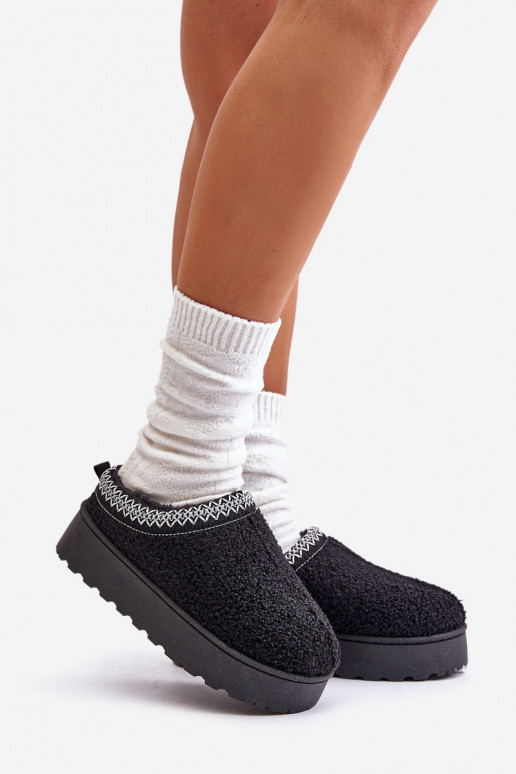 Sieviešu melni platformas sniega zābaki