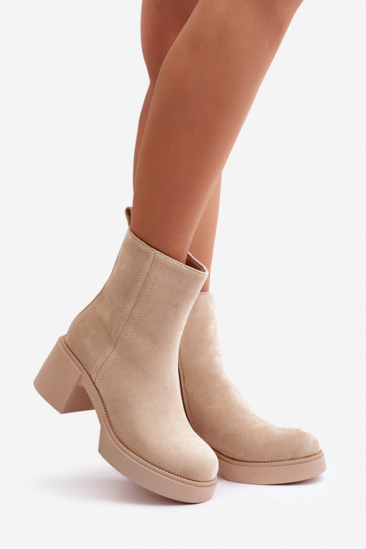 Sieviešu siltie smilškrāsas zābaki uz...