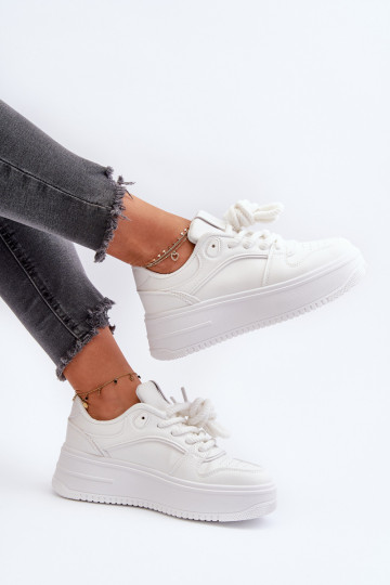 Baltas krāsas sneakers ar platformu no eko ādas Vhisper 2
