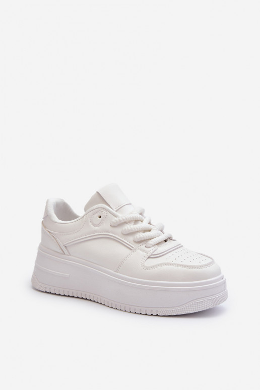 Baltas krāsas sneakers ar platformu no eko ādas Vhisper