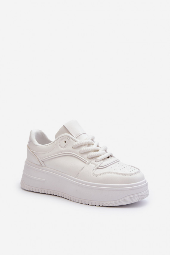 Baltas krāsas sneakers ar platformu no eko ādas Vhisper