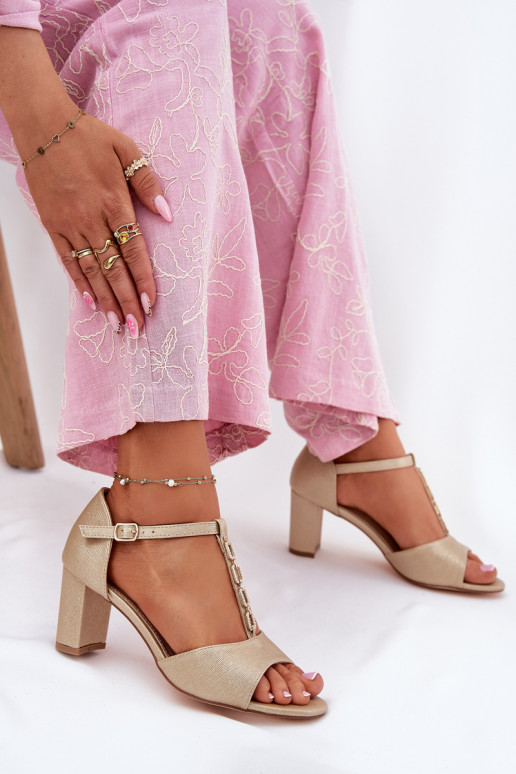 Zelta krāsas sieviešu augstpapēžu...