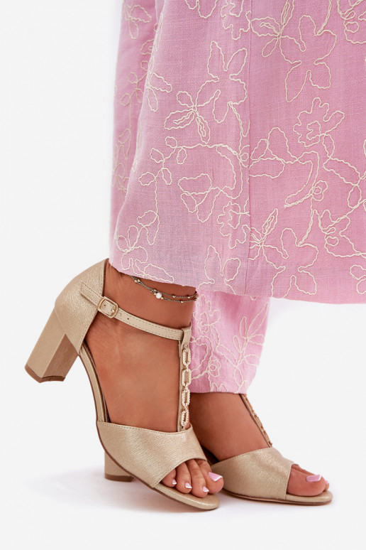 Zelta krāsas sieviešu augstpapēžu...