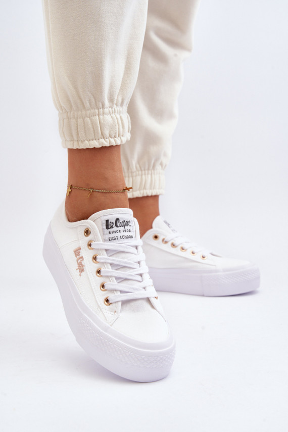 Sieviešu baltas kurpes ar platformu Lee Cooper LCW-24-31-2725