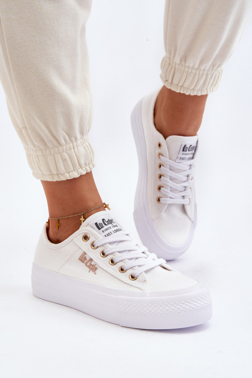Sieviešu baltas kurpes ar platformu Lee Cooper LCW-24-31-2725