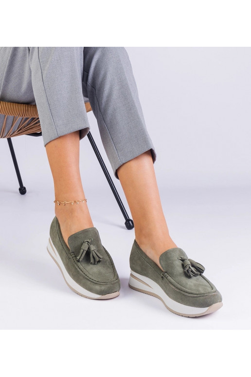 Zaļi sieviešu platformas kurpes ar...