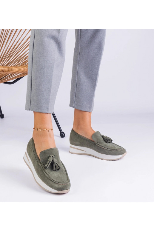 Zaļi sieviešu platformas kurpes ar...