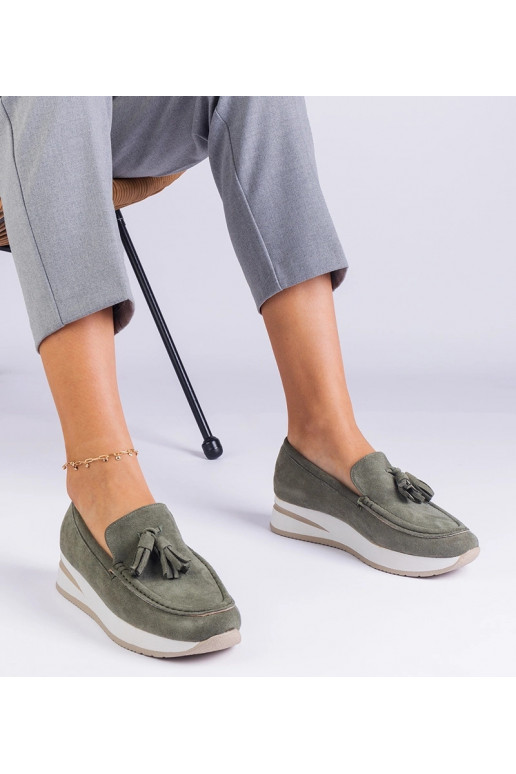 Zaļi sieviešu platformas kurpes ar...