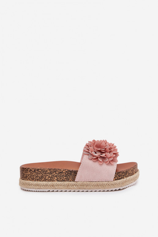 Sieviešu rozā krāsas čības ar...