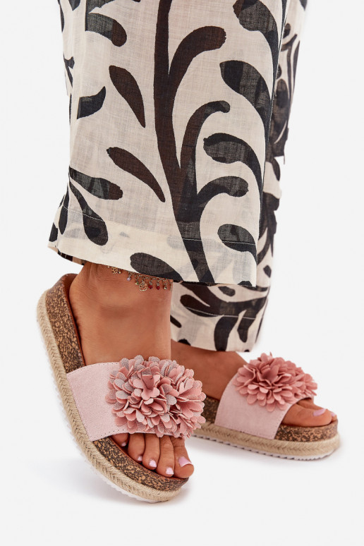 Sieviešu rozā krāsas čības ar...