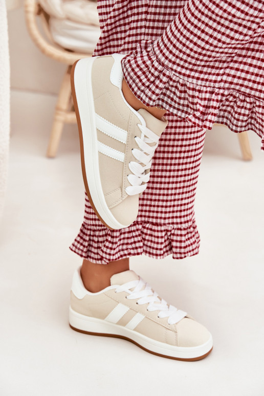 Smilšu krāsas ekoloģiskā zamša kedas...