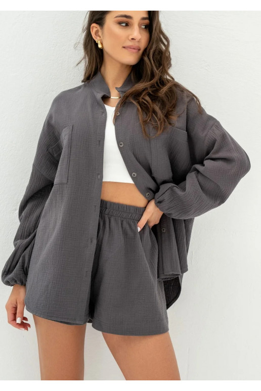 Palma - grafīta plats muslīna krekls Palma - grafīta plats muslīna krekls