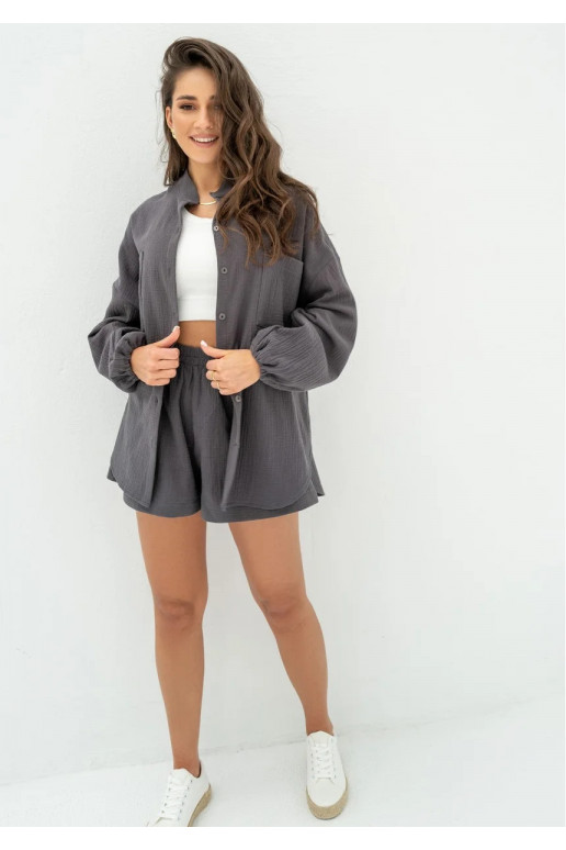 Palma - grafīta plats muslīna krekls Palma - grafīta plats muslīna krekls